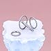 OUFER Titanium Nose Rings Hoop Solid G23 Cartilage Tragus Daith Rook Helix Rings 20G Titanium Nose Lip Septum Piercing Jewelry Hinged Segment Hoop With Clear CZ Paved