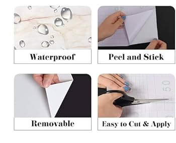 Stickyart 36"x160" Marble Peel And Stick Countertop Contact Paper Waterproof Off White Grey Granite Look Contact Paper Removable Self Adhesive Vinyl Marble Wallpaper Decorative Kitchen Backsplash