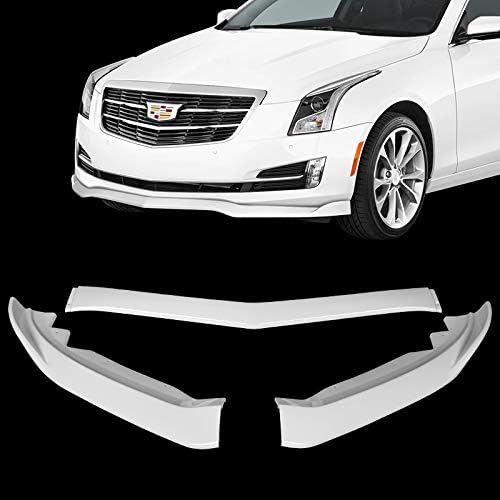 3pcs Front Bumper Body Kit Splitter Spoiler Lip Compatible with 2015 2016 2017 2018 Cadillac ATS, Splitter Trim Protection Spoiler, Air-Dam-Chin Diffuser (White)
