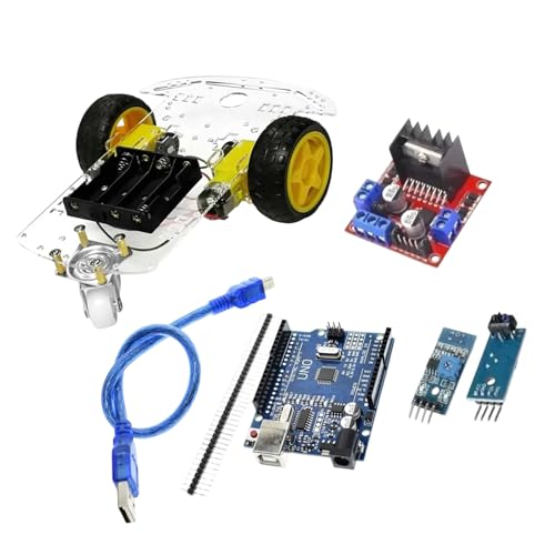 2WD Programmable Robot Car Chassis Set with Development Board and Battery Box Line Tracking Robot