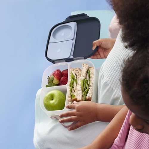 Image of b.box Mini Lunch Box Kids | 4.25 Cup Leak Proof Bento Box for Kids Ages 3+ | 3 Compartment Snack Containers, School Lunch Container, Dishwasher Safe, BPA-Free, PFAS-Free - Midnight