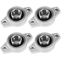 QWORK® 4 Stück Stehlager Flanschlager Gehäuselager, 20 mm Innendurchmesser, Zinklegierung Wellenlager für Achse und Welle