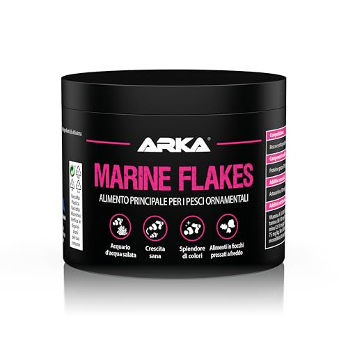 Mangime Marino a Fiocchi – ARKA Marine Flakes 50 g – supporta salute, vitalità & metabolismo – freddo-pressato, ricco di vitamine – no spirulina – 500 ml – qualità ARKA