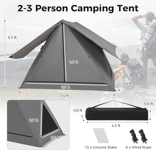 Tienda de campaña pop-up para camping para 2-3 personas miniatura 7
