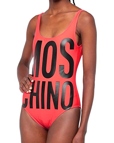 Maillot de bain de luxe Moschino femme orange édition inscription maxi A49814901