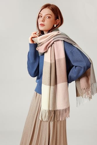 EONPOW Women's Scarf Fashion Long Plaid Winter Warm Lattice Shawl Scarves2