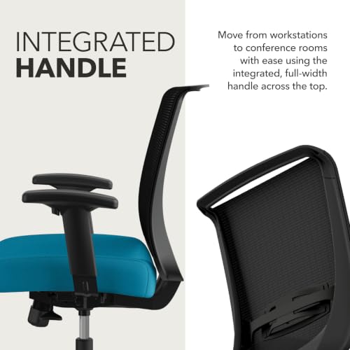 Image of HON Convergence Ergonomic Office Chair with Mesh Back, Adjustable Arms, Lumbar Support, Synchro‑Tilt Desk Chair with Wheels for Home Office or Computer Use, Black Frame, Peacock