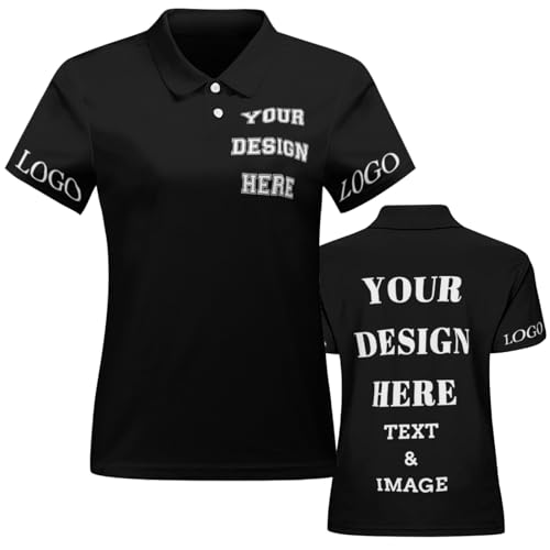Custom Polo Shirt for Women Your Design Here Personalized Polo Shirt Short Sleeve T-Shirt for Sports