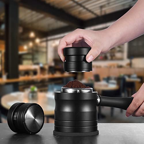 Amrankuo 53.3Mm Coffee Tamper | Espresso Tamper | Stainless Steel Base Tamper Compatible With Espresso Machine 54Mm Breville Portafilter | (53.3Mm, Black/Concentric Circle) #TOP5