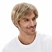 STfantasy Mens Wig Ombre Blonde Brown Short Straight Layered Synthetic Hair for Male Guy Everyday Wear Cosplay Halloween Party