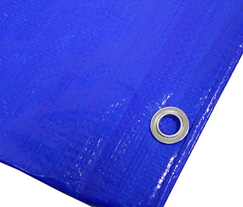 Hanjet Lightweight Outdoor Tarp 8 X 10 5-Mil Multi-Purpose Waterproof Reinforced Rip-Stop With Grommets Blue #TOP7