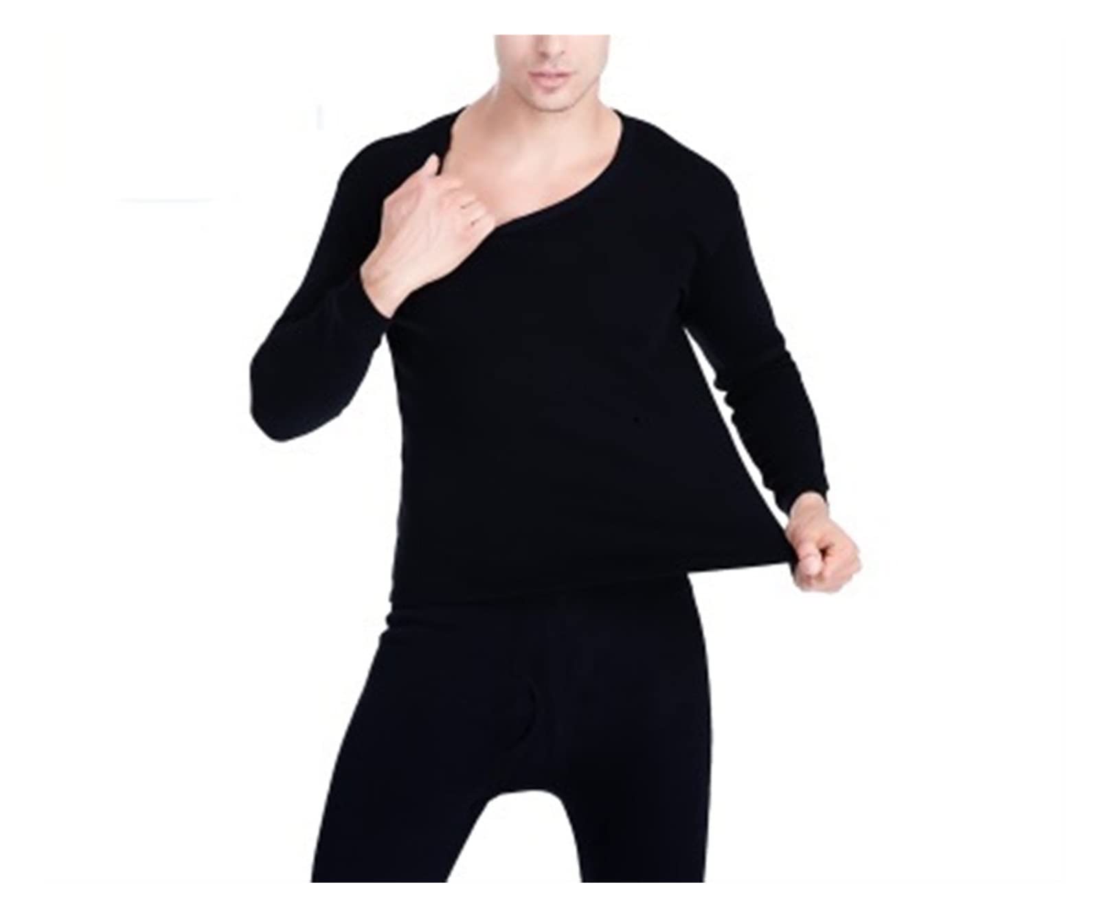 PAXAS Conjunto De Ropa Interior Térmica para Hombre Invierno Long Johns Conjunto De Ropa Interior Térmica para Hombre De Vellón Fino De Color Sólido Mantener El Calor