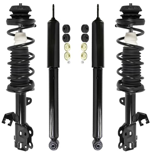 Detroit Axle - Struts Shocks Kit for 2012-2019 Nissan Versa Note, 2 Front Struts with Coil Springs 2 Rear Shock Absorbers 2013 2014 2015 2016 2017 2018 Replacement Suspension Kit