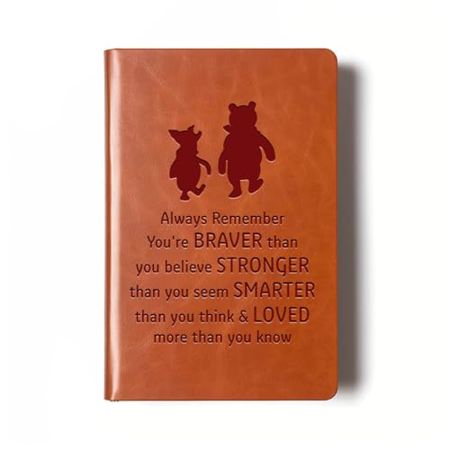 JOHSBYD Pooh Bear Leather Notebook Always Remember You&rsquo;re Braver Than You Believe Leather Notebook...
