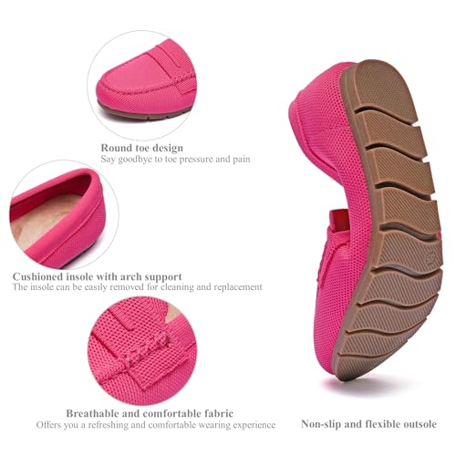 Image of Cvistpieo Loafers for Women Comfortable Dressy Casual Work Flats Lightweight & Breathable Slip On Walking Shoes Knit