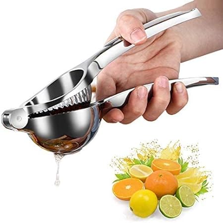 Lemon Squeezer Stainless Steel Citrus Press - Large Heavy Duty Fruit Squeezer for Drinks - Rust-proof Non-Slip Manual Hand Juicer Is Ideal for Juicing Lemons, Limes, Small Oranges