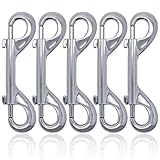 Double Ended Bolt Snaps Hook Trigger Clips Chain Metal Clips Sliver 4.7 Inch 5pcs