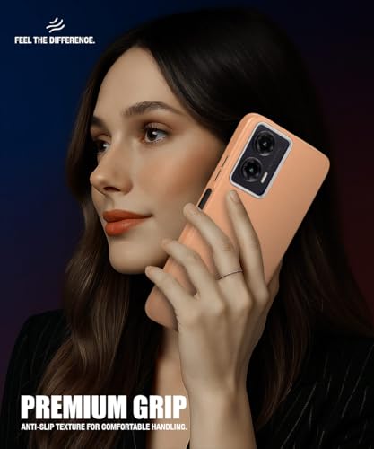 Image of WOW IMAGINE Back Cover for Motorola Moto G35 5G | Ultra Slim Flexible Non-Slip Grip | Inner Fabric | Metal Camera Ring & Lightweight Soft Silicone Mobile Case - Tan Brown