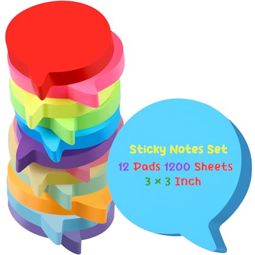 Blocs de notes autocollants Leinuosen 7,6x7,6 cm | Fournitures de bureau colorées
