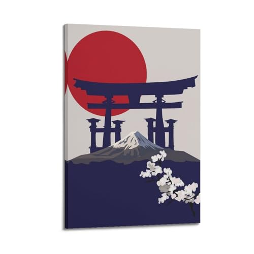 Affiche Voyage Japonais Fuji et Torii Vintage | Souvenir Émotionnel Évadé