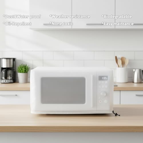 Image of Microwave Oven Dust Cover also for other Kitchen Appliance Dust Cover Water Proof Lightweight with drawstring, Compatible with TOSHIBA ML-EM45P /ML-EM45PIT /EM131A5C-BS /EC042A5C -24W x21D x13H in