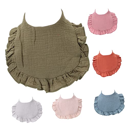 SECFOU 6 Uds Bufanda Babero Pañuelo Orgánico Saliva Absorbente Bebé Baberos Alimentación Para Broches Multiusos Recién Nacido Dentición Niño Con Y Muselina Niñas Babero Algodón Babero
