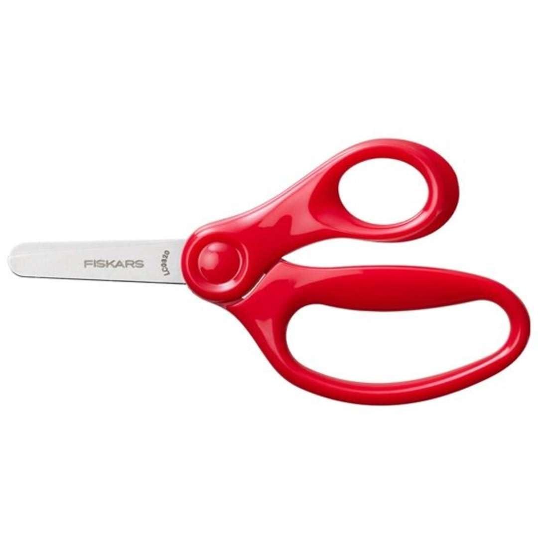 Fiskars Childrens Scissors - Blunt Safety Blades, Right Handed, 6 Years +, 13cm - Red