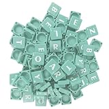 WedDecor 200pcs Plastic Alphabet Scrabble Letters for Crafts, Light Green