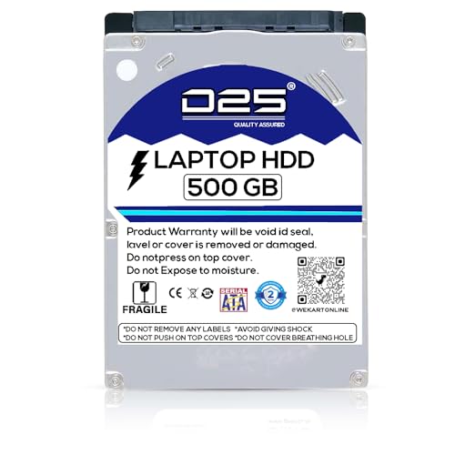 Image of D25 500GB Laptop Hard Drive 2.5inch, HDD SATA 6 Gb /s, ‎5400 RPM, High Speed Data Transferability with 2 Years Warranty