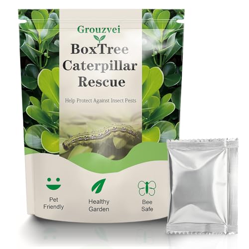 Grouzvei Box Tree Caterpillar Treatment -10 x 5g Packs 300 Total Coverage - Individually Wrapped Safe for Bees & Birds Supports Healthy Buxus Hed