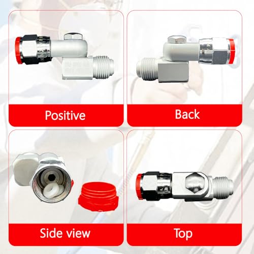 Image of (2pack) 235486 Airless Paint Spray Gun Swivel Joint | Compatible with Graco Sprayers Gun Accessories 7 /8 inch Thread 180 Degree Rotation