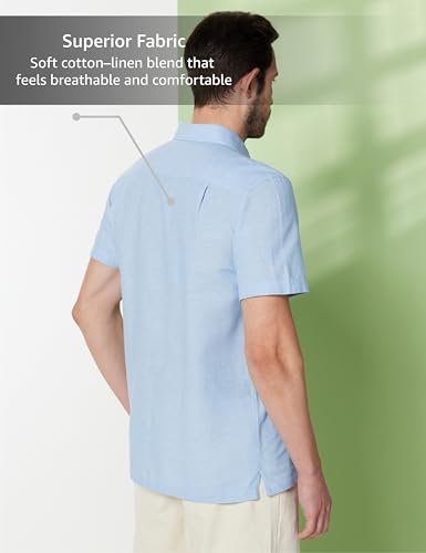 Image of Symbol Premium Men's Cotton Linen Casual Shirt - Regular Fit | Half Sleeve (Available in Plus Sizes)
