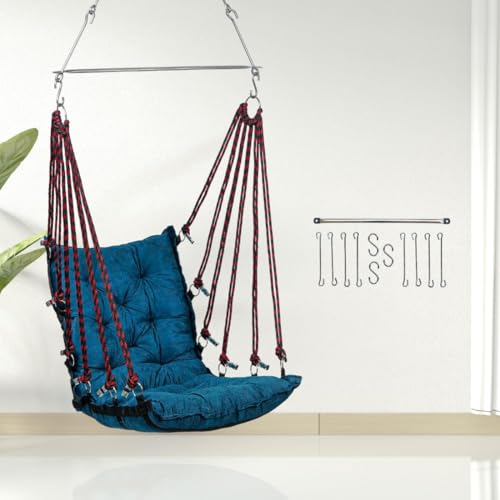 Image of Curio Centre Swing Chair for Balcony /Hammock Swing for Adults /Hanging Swing Chair - (Blue, Free Hanging Accessories)