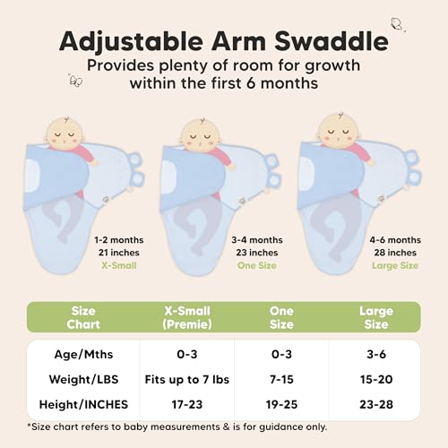 Image of 3-Pack Organic Baby Swaddle Sleep Sacks - Swaddles for Newborns, Infant 0-3 Months, Baby Girls, Boys, Soft & Snug Newborn Sleep Sack, Nursery Swaddling Blankets (Ripple, OS)