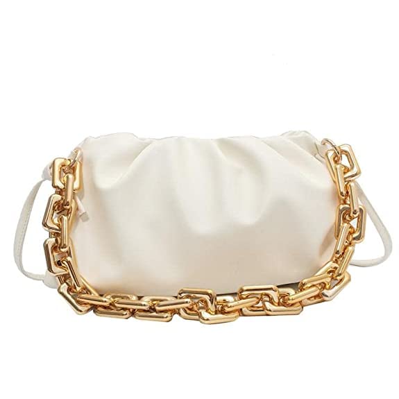 PARABRAHMA Womens Cloud Shape Sling Bag Trendy Fashion Shoulder Bag Chain Handle Cross body Bag for Girls (PU-Leather) (White) (B0B1ML25Z4) Amazon Price History, Amazon Price Tracker