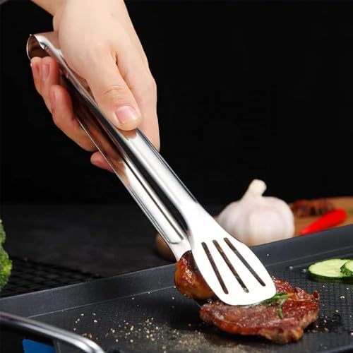 Image of Serving Tongs Kitchen Tongs,Buffet Tongs, Stainless Steel Food Tong Serving Tong,Small Tongs (9 Inch) (Pack of 1)