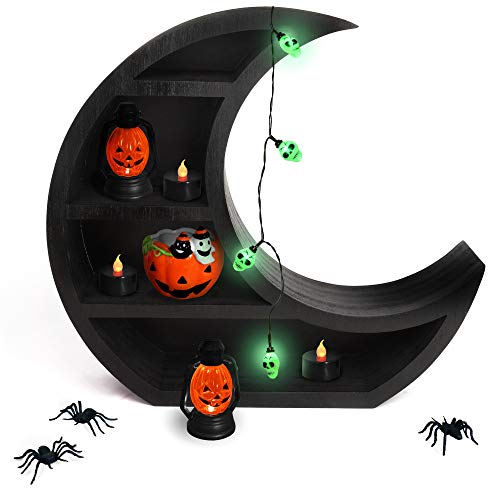 Wooden Black Crescent Moon Shelf - Image 3