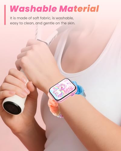 Correa para reloj inteligente ganopterygon TK09 para niños azul y blanca miniatura 2