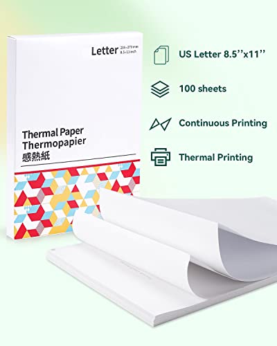 Thermal Printing Paper 8.5X11 - Colorwing Continuous Folding Paper Compatible For Hprt Mt800 Mt800Q Phomemo M08F And Brother Pj762 Pj763Mfi Portable Printers, Us Letter Size (100 Sheets) #TOP1