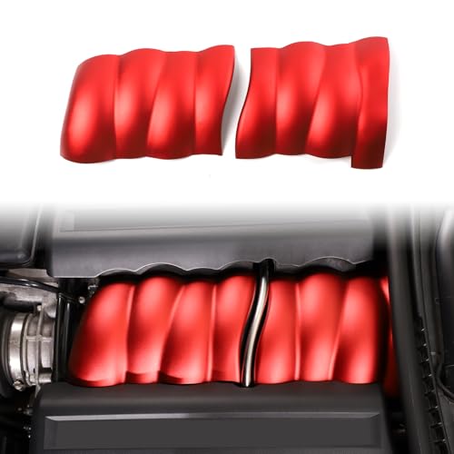 LLKUANG Car Intake Manifold Cover Molding Kit Compatible with Chevrolet Corvette C6 2005-2013,Aluminum Alloy Engine Compartment Intake Manifold Decoration Accessories,2PCS