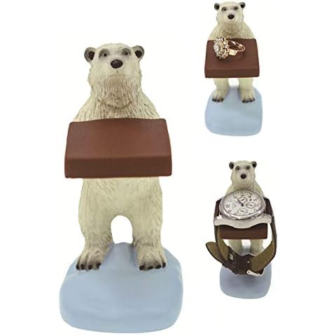 xperry Polar Bear Watch Stand Holder Nightstand Organizer Finger Ring Display Jewelry Single Bracelet Showcase Platform for All Models Cover