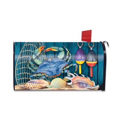 Image of Briarwood Lane Mailbox Cover - Standard Size - Crab Walk Summer for Summer Mailbox Cover