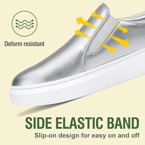 Image of Jeossy Women's Slip On Shoes Casual Fashion Sneakers 8010 Arch Support Loafers for Women with Zipper