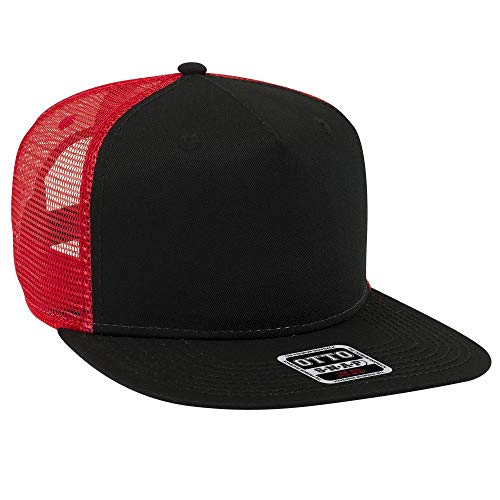 Otto Square Flat Visor SNAP 5 Panel Mesh Back Trucker Snapback Hat
