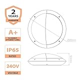 National Lighting SERAN 11W Eyelid Black Fully Integrated Outdoor Garden Security Round Robust Bulkhead LED Wall Light - IP65 Rated - Image 4