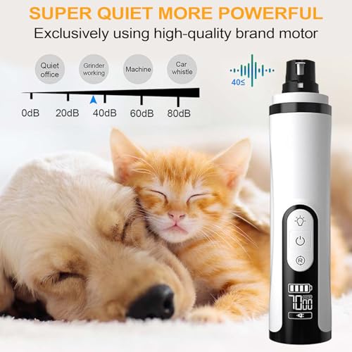 Ponceuse griffes chien rechargeable avec double LED pour le soin des ongles de chiot - 4