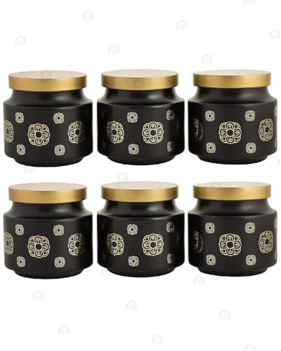 Image of CROCO JAR Premium Color Coated & Printed Design 600 ML REJOICE BLACK BUTTA WITH CAP-4 PCS