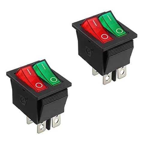 HUAREW 2Pcs Dual Rocker Switch with Lights Cover