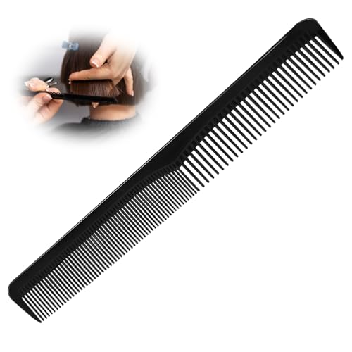 wilcractk Peine Para El Cabello De ABS Con Doble Cabeza Y Púas Finas Y Gruesas, Negro, Resistente Al Calor Y Antiestático Para Peine Hombre Y Peine De Corte Profesional