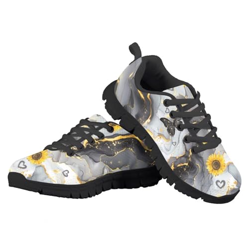 Yzaoxia Tennis Shoes for Girls Athletic Running Sneakers for Kids Mesh Breathable Footwear Slip On Trainers Size 11-Size 53